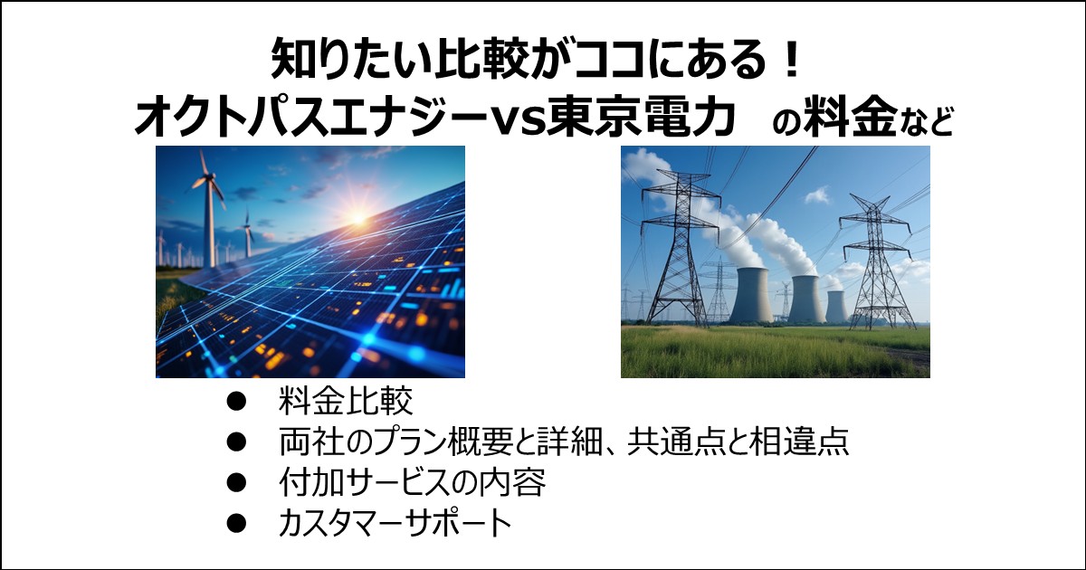 オクトパスエナジーと東京電力の比較、料金など