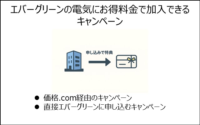 エバーグリーンの電気にお得な料金で加入できるキャンペーンを紹介