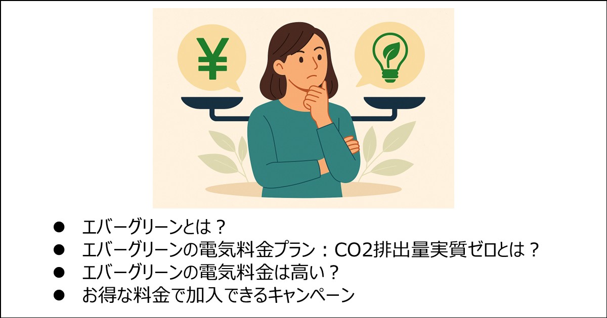 割引キャンペーンを含めてもエバーグリーンの電気料金は高いか解説